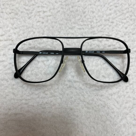 Artcraft USA Eyeglasses Frame Aviator 55-18-145 Jet Black Matte - Picture 2 of 14